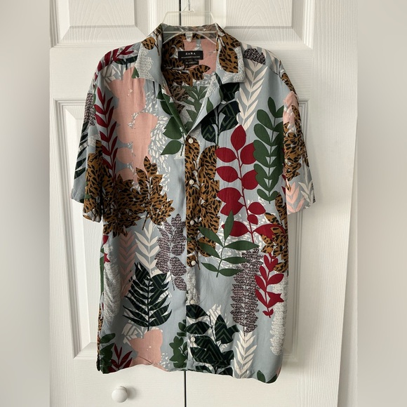 Zara Tops - Zara Animal leaf print blouse